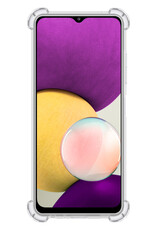 BASEY. Hoes Geschikt voor Samsung A22 5G Hoesje Shock Proof Case Hoes - Hoesje Geschikt voor Samsung Galaxy A22 5G Hoes Cover Shockproof - Transparant