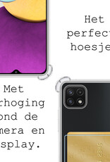 BASEY. Hoes Geschikt voor Samsung A22 5G Hoesje Shock Proof Case Hoes - Hoesje Geschikt voor Samsung Galaxy A22 5G Hoes Cover Shockproof - Transparant