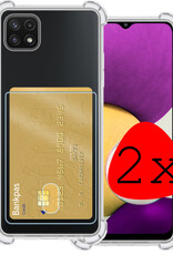 BASEY. Hoes Geschikt voor Samsung A22 5G Hoesje Shock Proof Case Hoes - Hoesje Geschikt voor Samsung Galaxy A22 5G Hoes Cover Shockproof - Transparant - 2 Stuks