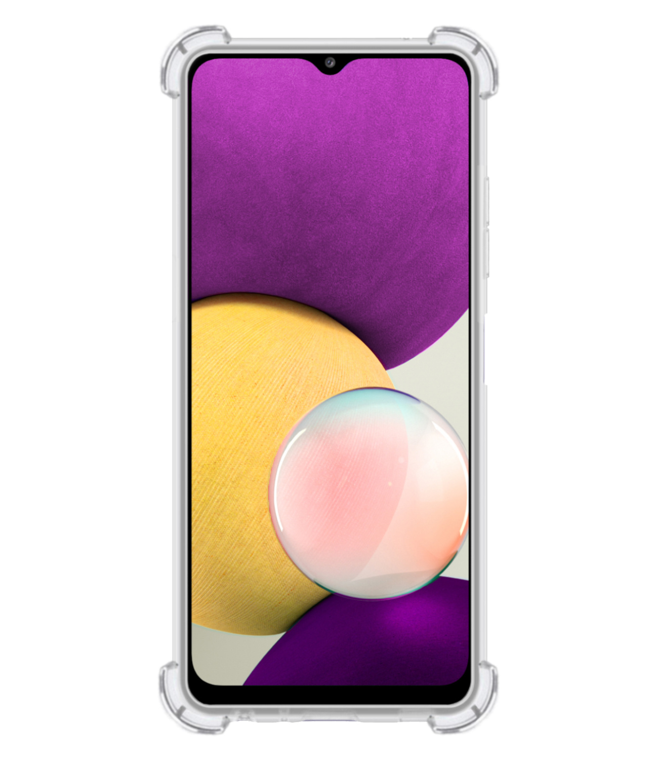 BASEY. Hoes Geschikt voor Samsung A22 5G Hoesje Shock Proof Case Hoes - Hoesje Geschikt voor Samsung Galaxy A22 5G Hoes Cover Shockproof - Transparant - 2 Stuks