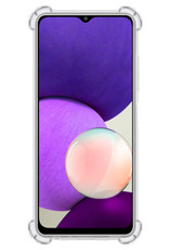 NoXx Hoes Geschikt voor Samsung A22 5G Hoesje Pasjeshouder Cover Shock Proof Case Siliconen Hoes Met Kaarthouder - Transparant