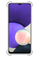 Nomfy Hoesje Geschikt voor Samsung A22 5G Hoesje Pasjeshouder Shockproof Pas Houder - Hoesje Geschikt voor Samsung Galaxy A22 5G Hoes Met Kaarthouder - Transparant - 2 PACK