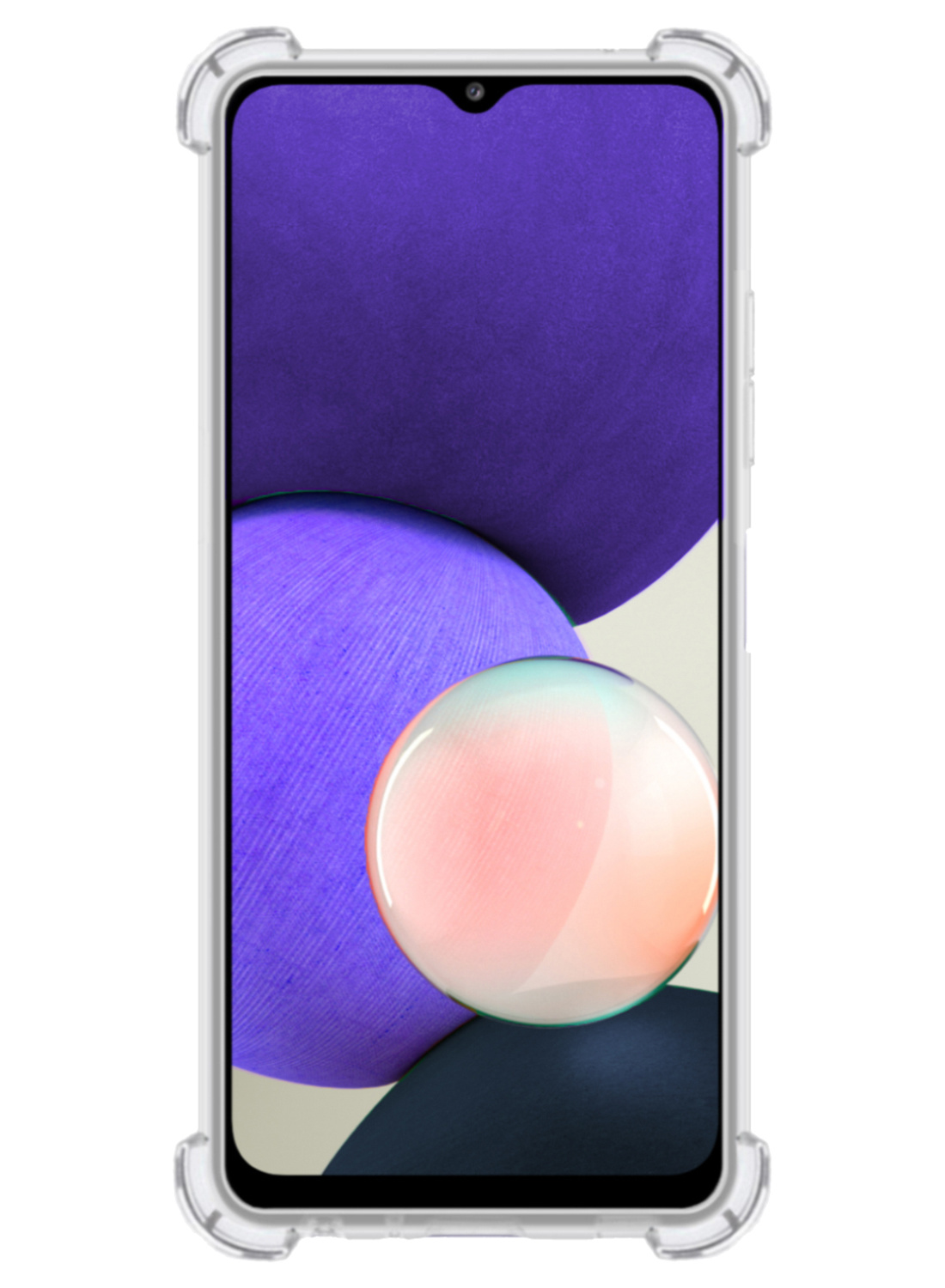 Nomfy Hoesje Geschikt voor Samsung A22 5G Hoesje Pasjeshouder Shockproof Pas Houder - Hoesje Geschikt voor Samsung Galaxy A22 5G Hoes Met Kaarthouder - Transparant - 2 PACK