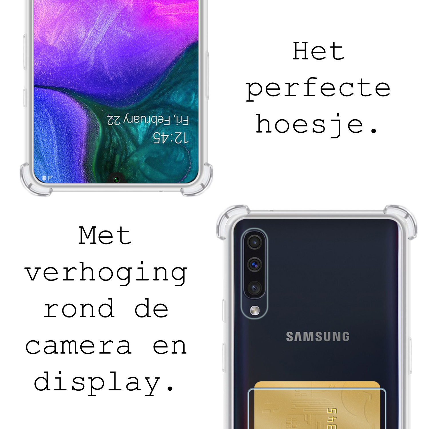 BASEY. Hoes Geschikt voor Samsung A50/A50s Hoesje Shock Proof Case Hoes - Hoesje Geschikt voor Samsung Galaxy A50/A50s Hoes Cover Shockproof - Transparant