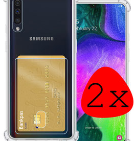 BASEY. Samsung Galaxy A50 Hoesje Pashouder - 2 PACK