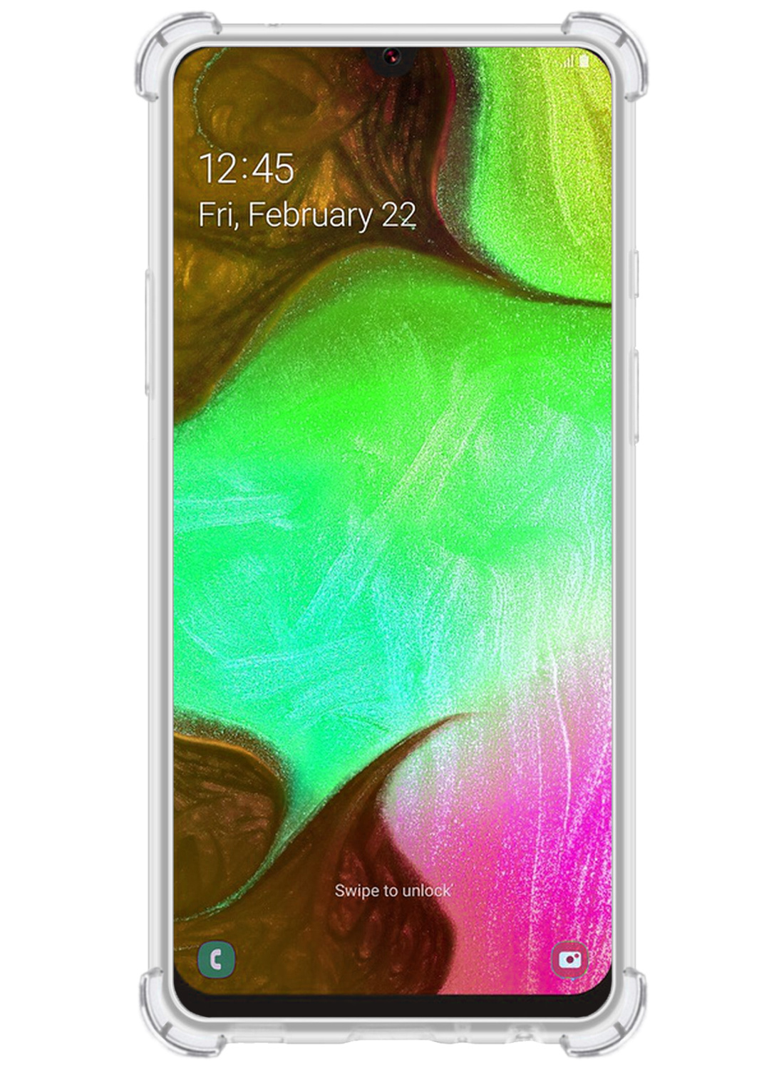 NoXx Hoes Geschikt voor Samsung A50/A50s Hoesje Pasjeshouder Cover Shock Proof Case Siliconen Hoes Met Kaarthouder - Transparant - 2x