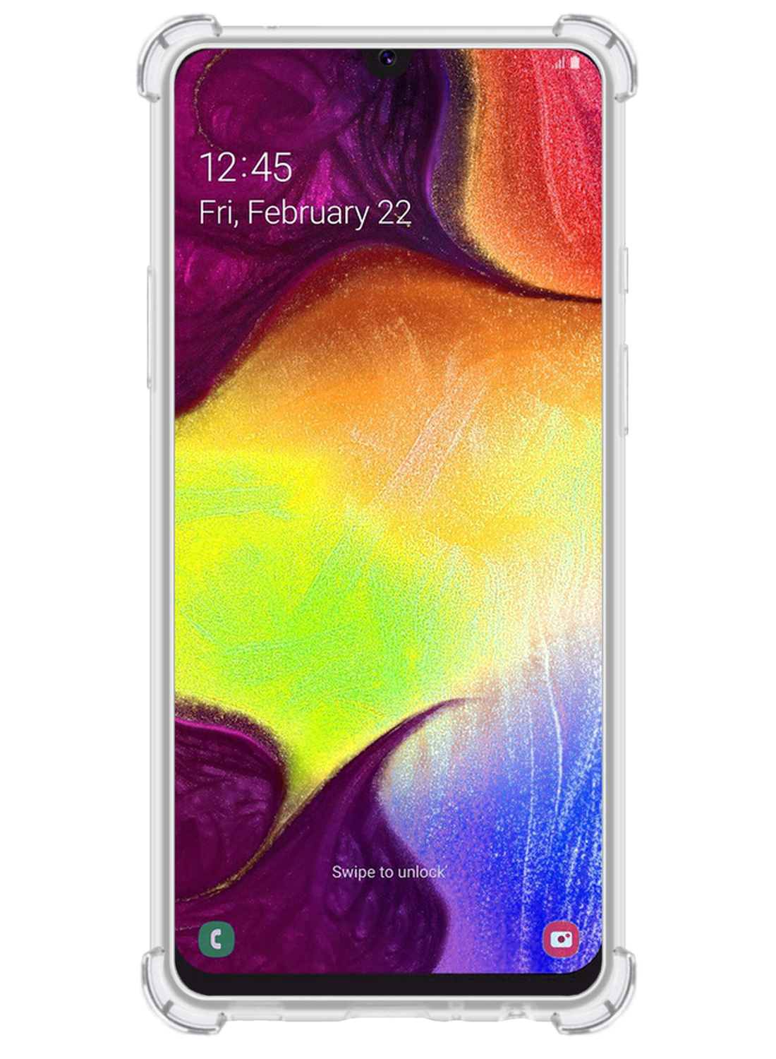 Nomfy Hoesje Geschikt voor Samsung A50/A50s Hoesje Pasjeshouder Shockproof Pas Houder - Hoesje Geschikt voor Samsung Galaxy A50/A50s Hoes Met Kaarthouder - Transparant