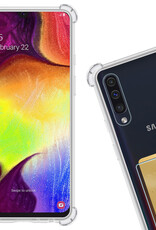 Nomfy Hoesje Geschikt voor Samsung A50/A50s Hoesje Pasjeshouder Shockproof Pas Houder - Hoesje Geschikt voor Samsung Galaxy A50/A50s Hoes Met Kaarthouder - Transparant - 2 PACK