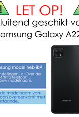 NoXx Hoes Geschikt voor Samsung A22 5G Hoesje Pasjeshouder Cover Shock Proof Case Siliconen Hoes Met Kaarthouder - Transparant - 2x