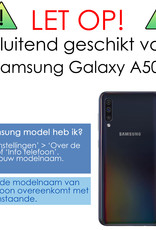 NoXx Hoes Geschikt voor Samsung A50/A50s Hoesje Pasjeshouder Cover Shock Proof Case Siliconen Hoes Met Kaarthouder - Transparant