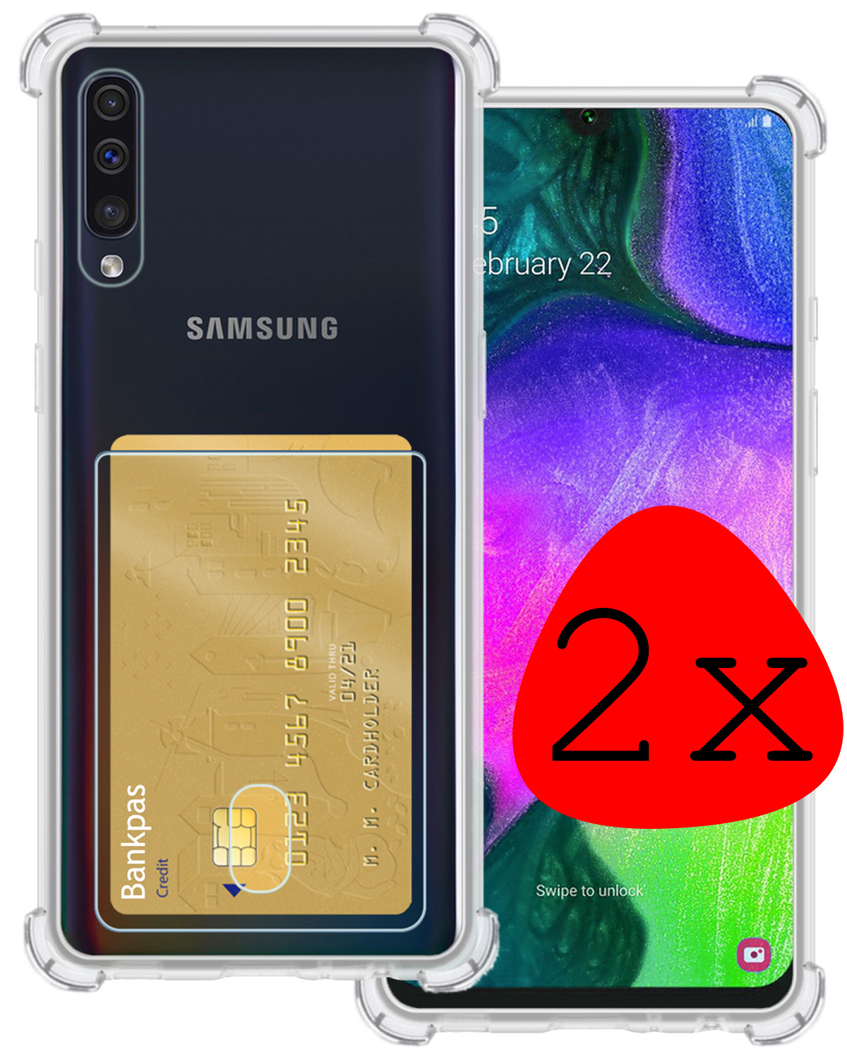 BASEY. Hoes Geschikt voor Samsung A70/A70s Hoesje Shock Proof Case Hoes - Hoesje Geschikt voor Samsung Galaxy A70/A70s Hoes Cover Shockproof - Transparant - 2 Stuks