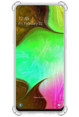 NoXx Hoes Geschikt voor Samsung A70/A70s Hoesje Pasjeshouder Cover Shock Proof Case Siliconen Hoes Met Kaarthouder - Transparant