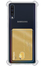 Nomfy Hoesje Geschikt voor Samsung A70/A70s Hoesje Pasjeshouder Shockproof Pas Houder - Hoesje Geschikt voor Samsung Galaxy A70/A70s Hoes Met Kaarthouder - Transparant