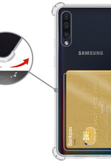 Nomfy Hoesje Geschikt voor Samsung A70/A70s Hoesje Pasjeshouder Shockproof Pas Houder - Hoesje Geschikt voor Samsung Galaxy A70/A70s Hoes Met Kaarthouder - Transparant - 2 PACK