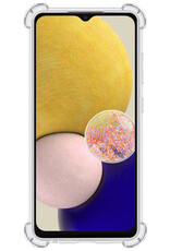 NoXx Hoes Geschikt voor Samsung A13 5G Hoesje Pasjeshouder Cover Shock Proof Case Siliconen Hoes Met Kaarthouder - Transparant - 2x