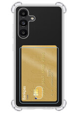 NoXx Hoes Geschikt voor Samsung A13 5G Hoesje Pasjeshouder Cover Shock Proof Case Siliconen Hoes Met Kaarthouder - Transparant - 2x