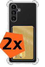 Nomfy Hoesje Geschikt voor Samsung A13 5G Hoesje Pasjeshouder Shockproof Pas Houder - Hoesje Geschikt voor Samsung Galaxy A13 5G Hoes Met Kaarthouder - Transparant - 2 PACK