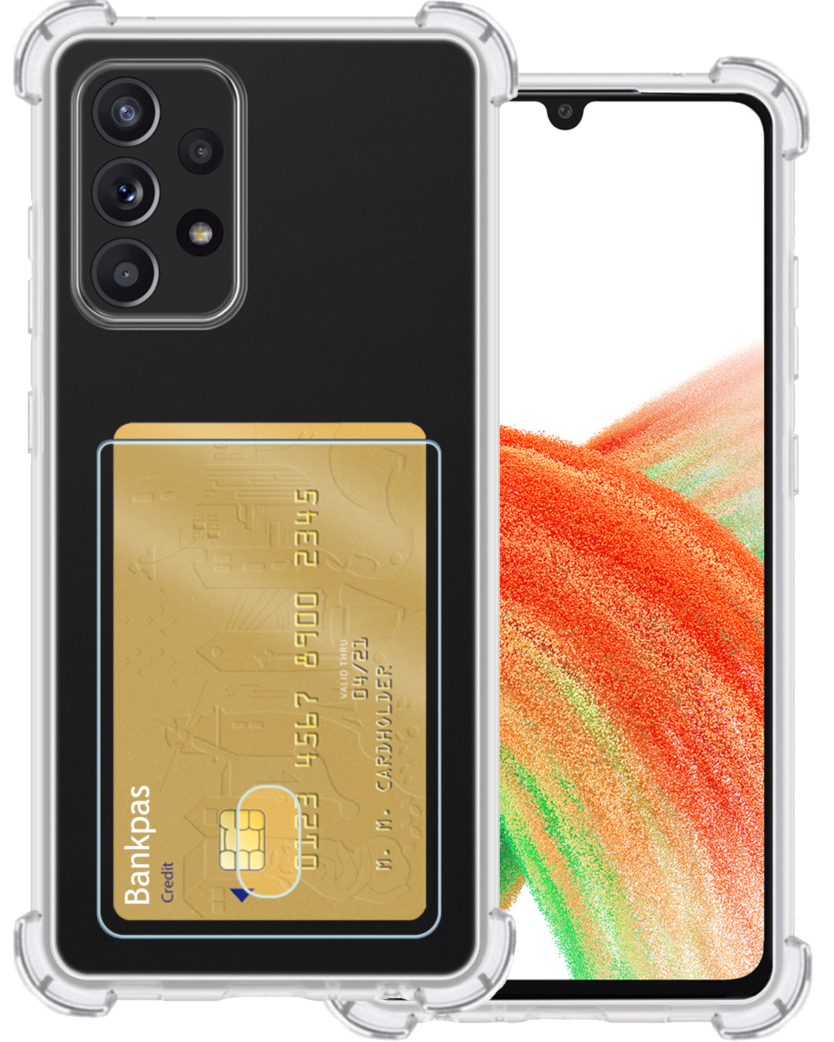 BASEY. Hoes Geschikt voor Samsung A33 Hoesje Shock Proof Case Hoes - Hoesje Geschikt voor Samsung Galaxy A33 Hoes Cover Shockproof - Transparant