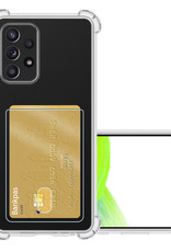 NoXx Hoes Geschikt voor Samsung A33 Hoesje Pasjeshouder Cover Shock Proof Case Siliconen Hoes Met Kaarthouder - Transparant
