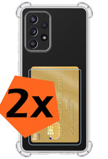 Nomfy Hoesje Geschikt voor Samsung A33 Hoesje Pasjeshouder Shockproof Pas Houder - Hoesje Geschikt voor Samsung Galaxy A33 Hoes Met Kaarthouder - Transparant - 2 PACK