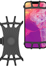 BASEY. Universele Telefoonhouder Fiets Scooter En Buggy - Fiets Telefoonhouder Siliconen - 360 Graden Draaibaar - Zwart