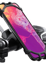 BASEY. Universele Telefoonhouder Fiets Scooter En Buggy - Fiets Telefoonhouder Siliconen - 360 Graden Draaibaar - Zwart