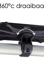 NoXx Telefoonhouder Fiets Universeel - Fiets Telefoonhouder Scooter - Mountainbike Telefoon Houder Siliconen - Zwart
