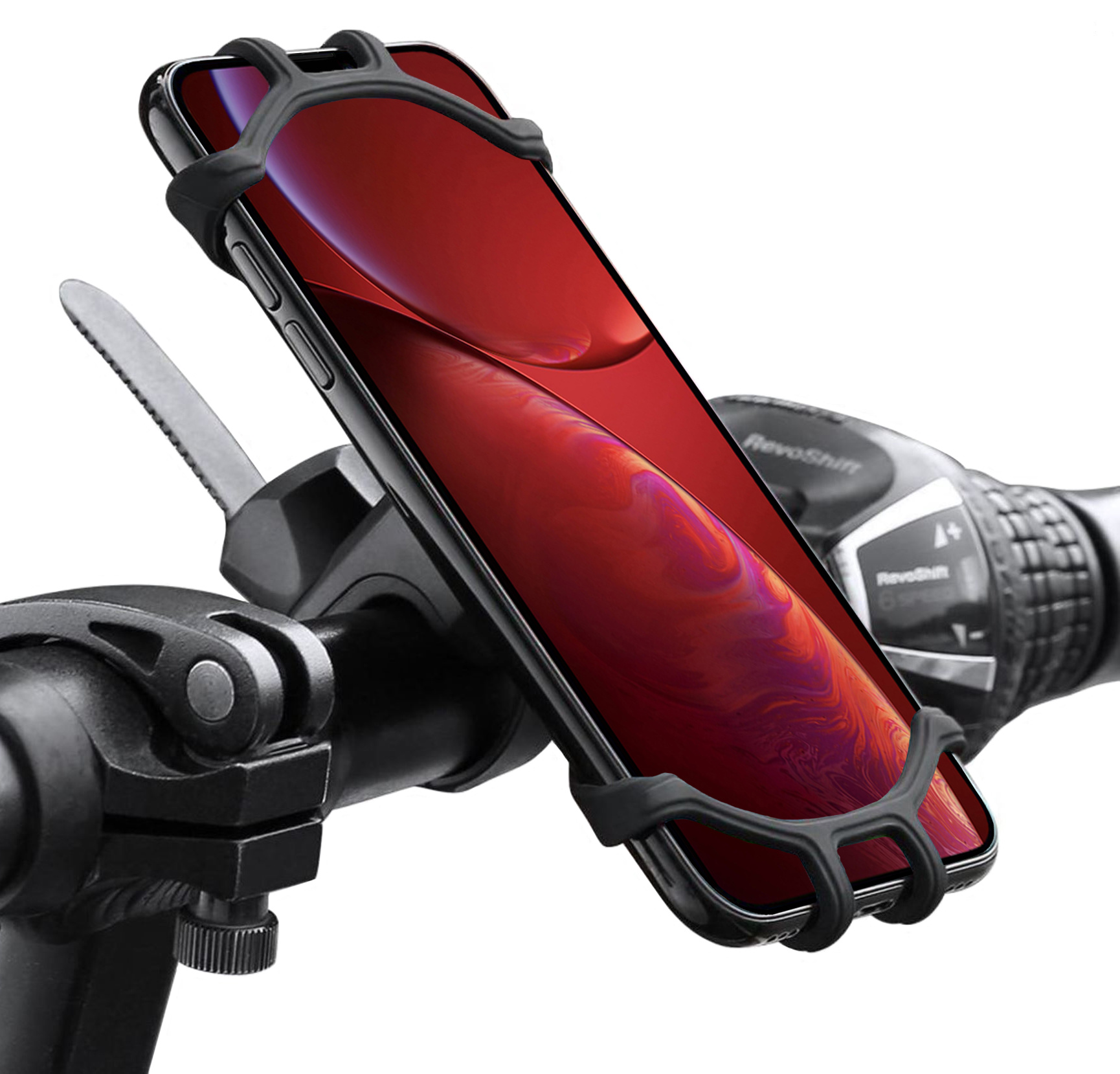 NoXx Telefoonhouder Fiets Universeel - Fiets Telefoonhouder Scooter - Mountainbike Telefoon Houder Siliconen - Zwart