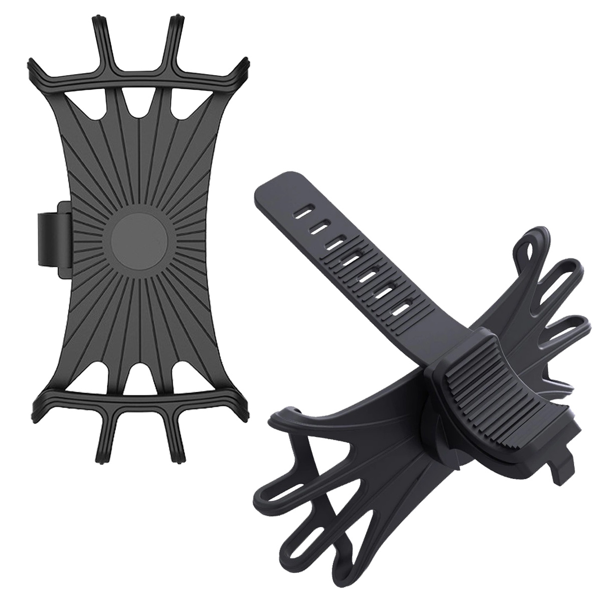 NoXx Telefoonhouder Fiets Universeel - Fiets Telefoonhouder Scooter - Mountainbike Telefoon Houder Siliconen - Zwart