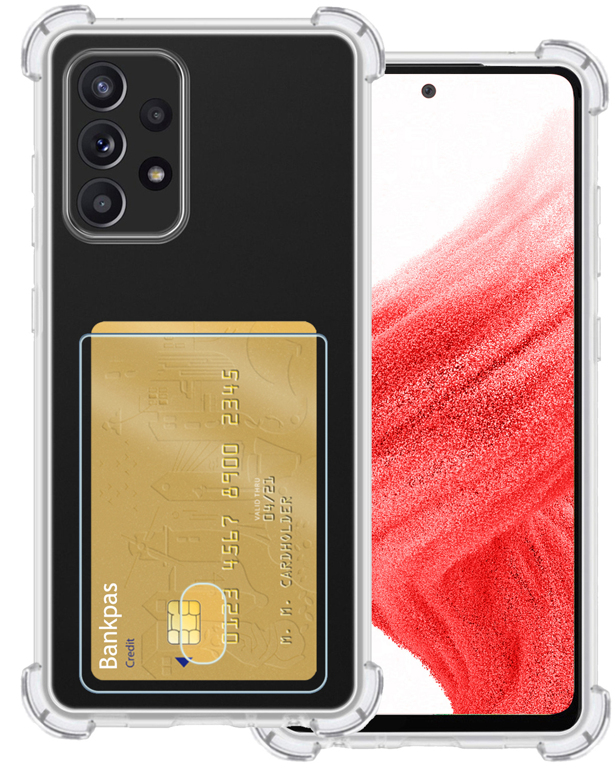 BASEY. Hoes Geschikt voor Samsung A53 Hoesje Shock Proof Case Hoes - Hoesje Geschikt voor Samsung Galaxy A53 Hoes Cover Shockproof - Transparant