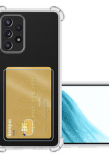 NoXx Hoes Geschikt voor Samsung A53 Hoesje Pasjeshouder Cover Shock Proof Case Siliconen Hoes Met Kaarthouder - Transparant