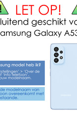 NoXx Hoes Geschikt voor Samsung A53 Hoesje Pasjeshouder Cover Shock Proof Case Siliconen Hoes Met Kaarthouder - Transparant
