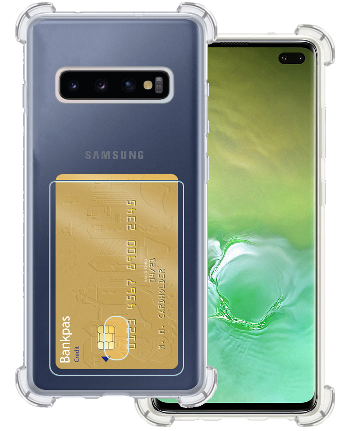 BASEY. Hoes Geschikt voor Samsung S10 Plus Hoesje Shock Proof Case Hoes - Hoesje Geschikt voor Samsung Galaxy S10 Plus Hoes Cover Shockproof - Transparant
