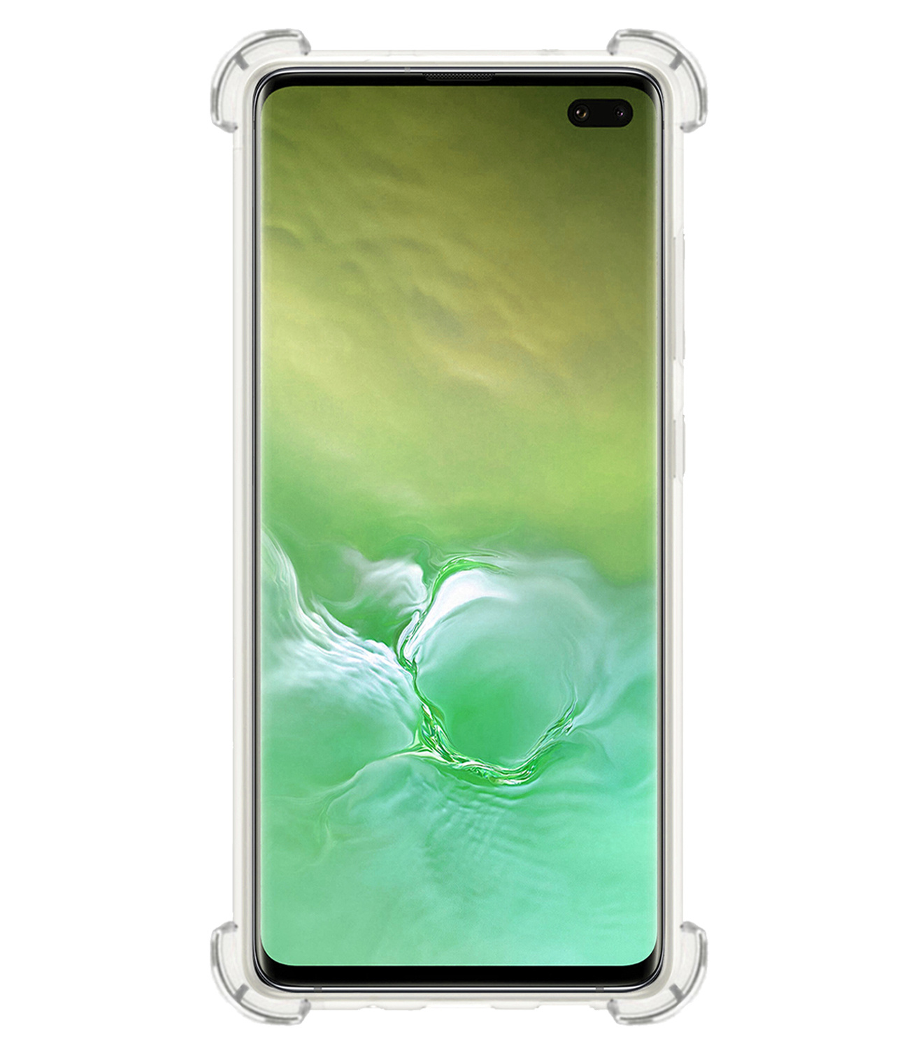 BASEY. Hoes Geschikt voor Samsung S10 Plus Hoesje Shock Proof Case Hoes - Hoesje Geschikt voor Samsung Galaxy S10 Plus Hoes Cover Shockproof - Transparant