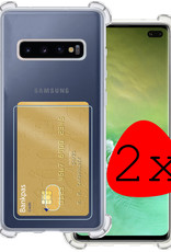 BASEY. Hoes Geschikt voor Samsung S10 Plus Hoesje Shock Proof Case Hoes - Hoesje Geschikt voor Samsung Galaxy S10 Plus Hoes Cover Shockproof - Transparant - 2 Stuks