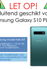 NoXx Hoes Geschikt voor Samsung S10 Plus Hoesje Pasjeshouder Cover Shock Proof Case Siliconen Hoes Met Kaarthouder - Transparant - 2x