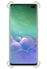 Nomfy Hoesje Geschikt voor Samsung S10 Plus Hoesje Pasjeshouder Shockproof Pas Houder - Hoesje Geschikt voor Samsung Galaxy S10 Plus Hoes Met Kaarthouder - Transparant - 2 PACK