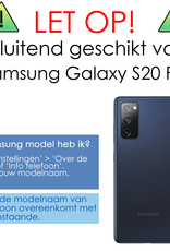 NoXx Hoes Geschikt voor Samsung S20 FE Hoesje Pasjeshouder Cover Shock Proof Case Siliconen Hoes Met Kaarthouder - Transparant - 2x