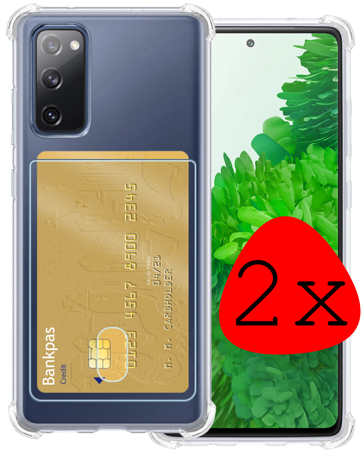 BASEY. Hoes Geschikt voor Samsung S20 FE Hoesje Shock Proof Case Hoes - Hoesje Geschikt voor Samsung Galaxy S20 FE Hoes Cover Shockproof - Transparant - 2 Stuks