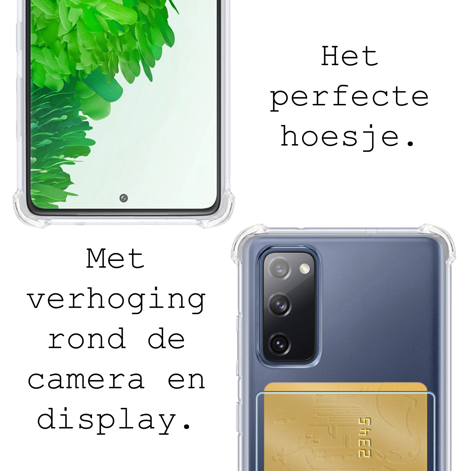 BASEY. Hoes Geschikt voor Samsung S20 FE Hoesje Shock Proof Case Hoes - Hoesje Geschikt voor Samsung Galaxy S20 FE Hoes Cover Shockproof - Transparant - 2 Stuks