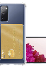 NoXx Hoes Geschikt voor Samsung S20 FE Hoesje Pasjeshouder Cover Shock Proof Case Siliconen Hoes Met Kaarthouder - Transparant