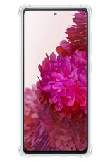 NoXx Hoes Geschikt voor Samsung S20 FE Hoesje Pasjeshouder Cover Shock Proof Case Siliconen Hoes Met Kaarthouder - Transparant - 2x