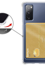 Nomfy Hoesje Geschikt voor Samsung S20 FE Hoesje Pasjeshouder Shockproof Pas Houder - Hoesje Geschikt voor Samsung Galaxy S20 FE Hoes Met Kaarthouder - Transparant