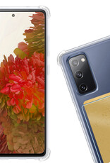 Nomfy Hoesje Geschikt voor Samsung S20 FE Hoesje Pasjeshouder Shockproof Pas Houder - Hoesje Geschikt voor Samsung Galaxy S20 FE Hoes Met Kaarthouder - Transparant - 2 PACK