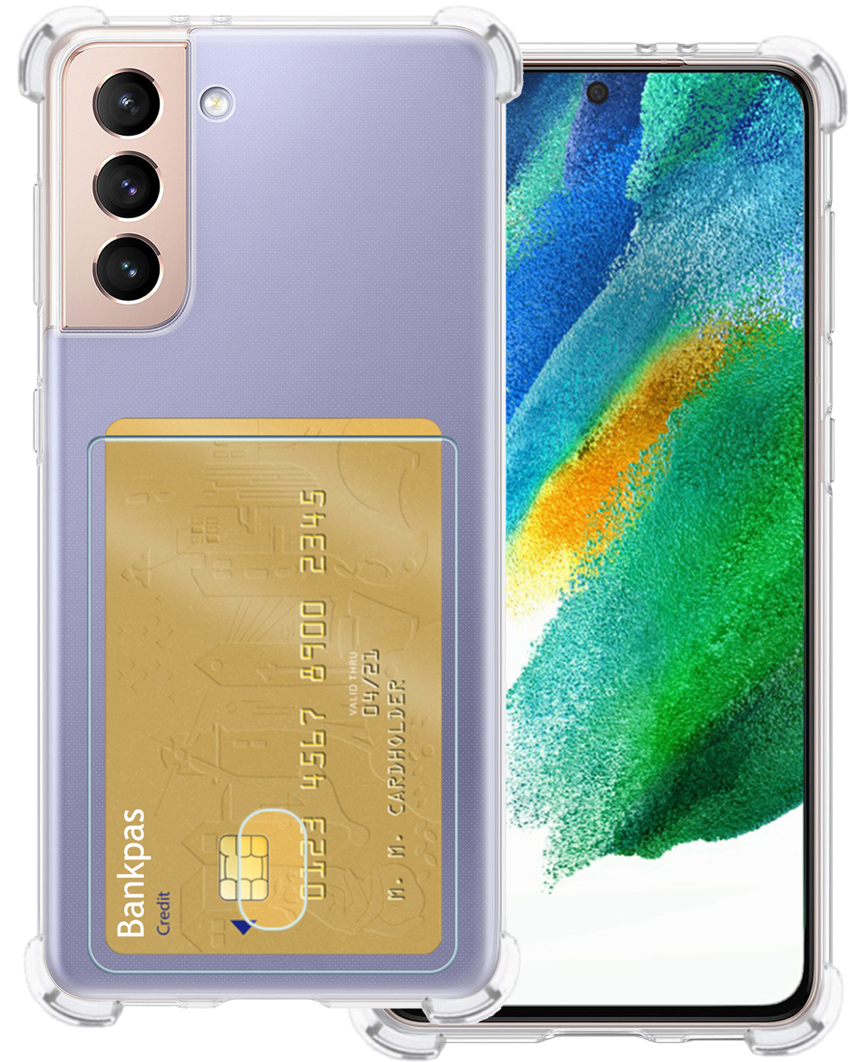 BASEY. Hoes Geschikt voor Samsung S21 FE Hoesje Shock Proof Case Hoes - Hoesje Geschikt voor Samsung Galaxy S21 FE Hoes Cover Shockproof - Transparant