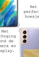 BASEY. Hoes Geschikt voor Samsung S21 FE Hoesje Shock Proof Case Hoes - Hoesje Geschikt voor Samsung Galaxy S21 FE Hoes Cover Shockproof - Transparant