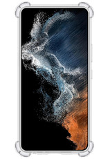 NoXx Hoes Geschikt voor Samsung S22 Hoesje Pasjeshouder Cover Shock Proof Case Siliconen Hoes Met Kaarthouder - Transparant