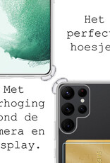 BASEY. Hoes Geschikt voor Samsung S22 Ultra Hoesje Shock Proof Case Hoes - Hoesje Geschikt voor Samsung Galaxy S22 Ultra Hoes Cover Shockproof - Transparant