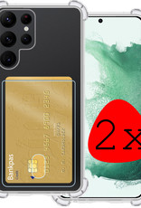BASEY. Hoes Geschikt voor Samsung S22 Ultra Hoesje Shock Proof Case Hoes - Hoesje Geschikt voor Samsung Galaxy S22 Ultra Hoes Cover Shockproof - Transparant - 2 Stuks