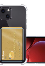 NoXx Hoes Geschikt voor iPhone 13 Hoesje Pasjeshouder Cover Shock Proof Case Siliconen Hoes Met Kaarthouder - Transparant